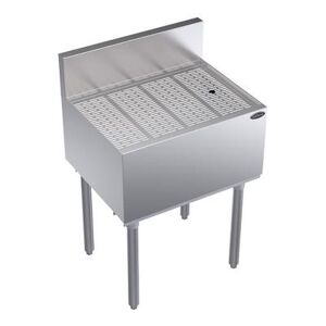 "Krowne KR19-GS24 Royal Series Under Bar Freestanding Drainboard - 6 1/2"" Back Splash, 24"" x 19"", Stainless Steel"