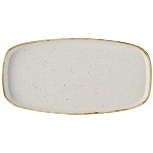 "Churchill SWHSWO291 11 3/4"" x 6"" Oblong Stonecast Walled Plate - Ceramic, Barley White"