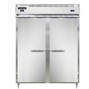 "Continental D2RFESNSA 57"" 2 Section Commercial Refrigerator Freezer - Solid Doors, Top Compressor, 115v, Silver"