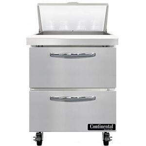 "Continental SW27N8-D 27"" Sandwich/Salad Prep Table w/ Refrigerated Base, 115v, Stainless Steel"