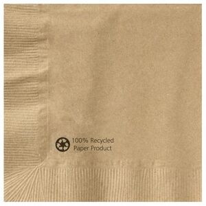 Hoffmaster 126378 1/4 Fold Beverage Napkins - 1 ply, Brown, 1-ply, Kraft Brown