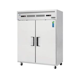 "Everest Refrigeration ESWRF2 59"" 2 Section Commercial Refrigerator Freezer - Solid Doors, Top Compressor, 115v, Silver"