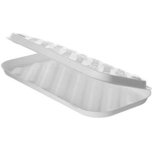 "Eco Products EP-HC137NFA Vanguard Hinged Lid Flatbread Container - 13"" x 7"" x 1 1/4"", Molded Fiber, White"