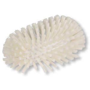 "Carlisle 40043EC02 9 1/2"" Duo-Sweep Tank & Kettle Brush Head Only - Poly Bristles, White, Polyester Bristles"