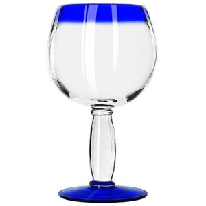 Libbey 92309 16 oz Aruba Coupe Martini Cocktail Glass, Cobalt Blue Rim and Base, 12/Case