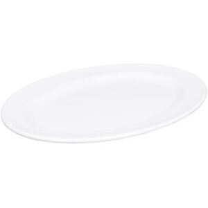 "Elite Global Solutions D1014OV-W 14 1/2"" x 10 1/2"" Oval Merced Platter - Melamine, White"