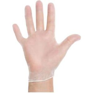 Strong 4003 Vinyl Exam Glove w/ Beaded Cuff - Powder Free, Clear, Medium, Single Use