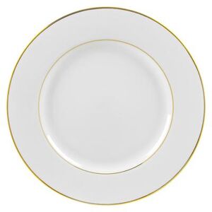 "10 Strawberry Street GLD0024 12 1/4"" Round Double Gold Line Round Charger Plate - Porcelain, White/Gold"
