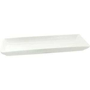 "10 Strawberry Street WTR-10CPREC 10 1/8"" x 4 1/2"" Rectangular Whittier Platter - Porcelain, White"