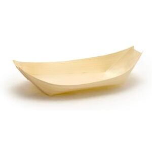 "Front of the House DBO113NAW28 6 oz Servewise Disposable Serving Bowl - 6 1/2"" x 3 1/2"", Pinewood, Beige"