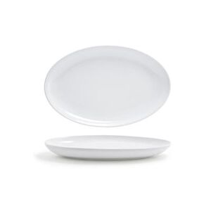 "Front of the House DSP024WHP22 Oval Harmony Plate - 9 1/4"" x 6 1/4"", Porcelain, White"