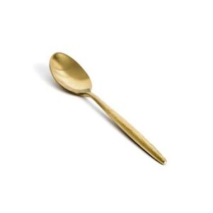 "Front of the House FTS010GOS23 6 1/2"" Teaspoon with 18/10 Stainless Grade - Owen Pattern, Matte Brass"