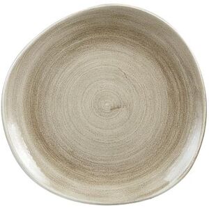 "Churchill PAATOG111 11 1/4"" Round Patina Plate - Ceramic, Antique Taupe, Beige"