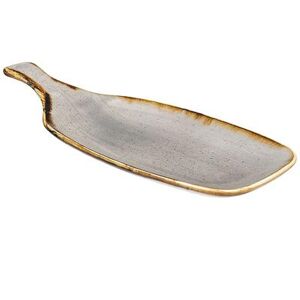 "Churchill SPGSPDLH1 Stonecast Rectangular Serving Paddle - 11 1/8"" x 4 3/4"", Ceramic, Peppercorn Gray"