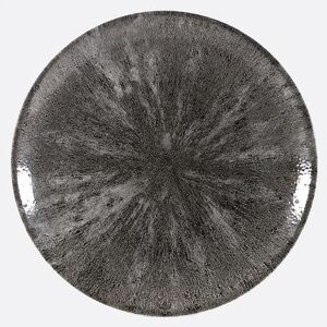"Churchill STQBEV111 11 1/4"" Round Studio Prints Plate - Ceramic, Quartz Black"