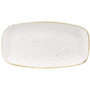 "Churchill SWHSXO71 7 2/5"" x 4 3/4"" Oblong Stonecast Chef's Plate - Ceramic, Barley White"