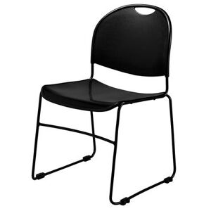 National Public Seating 850-CL Stacking Chair w/ Black Plastic Back & Seat - Steel Frame, Black