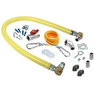 "T&S HG-2D-36SK-FF 36"" SwiveLink Gas Hose w/ Cable Kit - 3/4"" NPT"