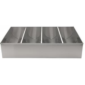 Winco SCB-4 4 Compartment Cutlery Bin, Stainless, Stainless Steel