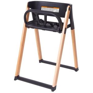 "Koala Kare KB615-02 Koala Stowe 27 1/2"" Folding High Chair w/ Waist Strap - Wood/Plastic, Black, Foldable"