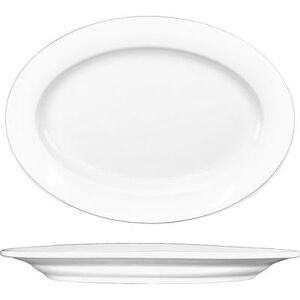 "ITI BL-33 7 1/4"" x 5 1/4"" Oval Bristol Platter - Porcelain, Bright White"