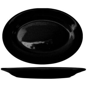 "ITI CA-13-B 11 1/2"" x 8 1/4"" Oval Cancun Platter - Ceramic, Black"