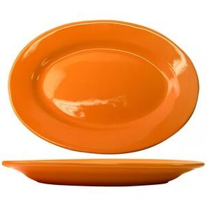 "ITI CA-13-O 11 1/2"" x 8 1/4"" Oval Cancun Platter - Ceramic, Orange"