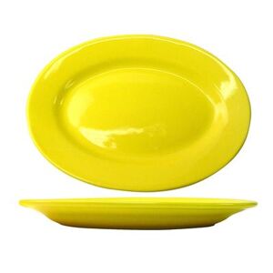 "ITI CA-51-Y 15 1/2"" x 10 1/2"" Oval Cancun Platter - Ceramic, Yellow"