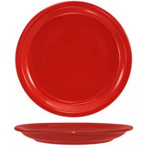 "ITI CAN-7-CR 7 1/4"" Round Cancun Plate - Ceramic, Crimson Red"