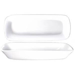 "ITI QP-114 10 1/4"" x 4 1/8"" Rectangular Quad Dish - Porcelain, European White"