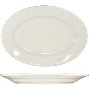 "ITI RO-47 8 1/4"" x 5 7/8"" Oval Roma Platter - Ceramic, American White"