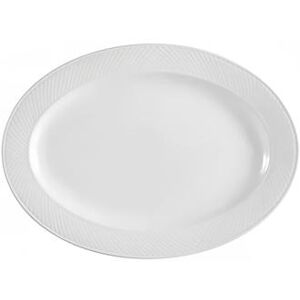 "CAC BST14 12 1/2"" x 8 3/4"" Oval Boston Platter - Porcelain, Super White"