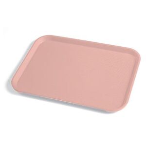 "Cambro 1014FF409 Plastic Fast Food Tray - 13 1/2""L x 10 2/5""W, Blush, Pink"
