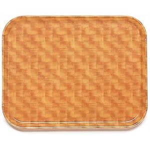 "Cambro 1318302 Fiberglass Camtray Cafeteria Tray - 17 3/4""L x 12 3/5"" W, Light Basketweave, Brown"