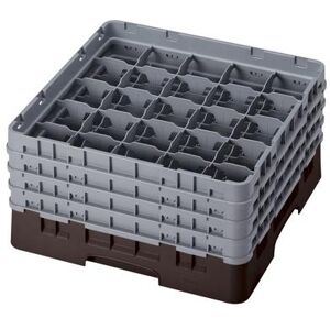 Cambro 25S800167 Camrack Glass Rack w/ (25) Compartments - (4) Extenders, Brown, Full Size