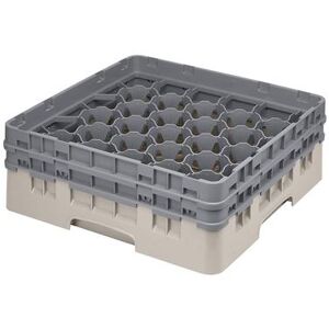 Cambro 30S434184 Camrack Glass Rack w/ (30) Compartments - (2) Gray Extenders, Beige, Full Size