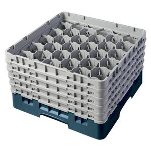 Cambro 30S958414 Camrack Glass Rack w/ (30) Compartments - (5) Gray Extenders, Teal, 5 Soft Gray Extenders, Full Size, Blue