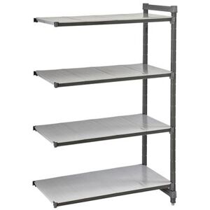 "Cambro CBA244872S4580 Camshelving Basics Solid Add-On Shelving Unit - 4 Shelves, 48""L x 24""W x 72""H, 4 Tiers"