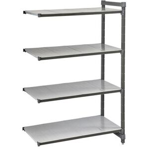 "Cambro CBA245464S4580 Camshelving Basics Solid Add-On Shelving Unit - 4 Shelves, 54""L x 24""W x 64""H, 4-Tier"