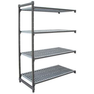 "Cambro CBA245472V4580 Camshelving Basics Vented Add-On Shelving Unit - 4 Shelves, 54""L x 24""W x 72""H, 4 Tiers"