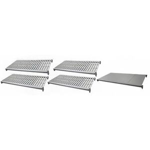 "Cambro CBSK1848VS5580 Camshelving Basics Polymer Louvered/Solid Shelf Plate Kit - 18"" x 48"", Brushed Graphite"