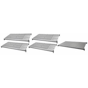 "Cambro CBSK2448VS5580 Camshelving Basics Polymer Louvered/Solid Shelf Plate Kit - 24"" x 48"", Brushed Graphite"