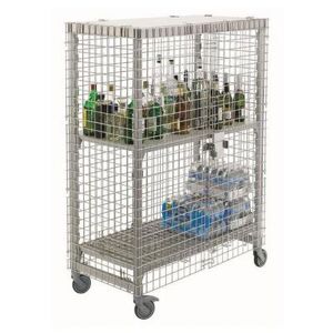 "Cambro CPFWSC244860000 51 1/4"" Security Cage for Camshelving Stationary Units, 26 3/4""D, Stainless Steel"