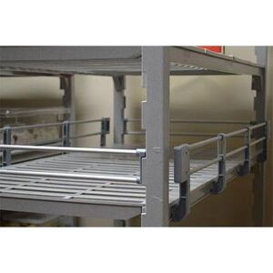 "Cambro ESR18243151 Camshelving Elements 3/4 Shelf Rail Kit - 24""L x 18""W x 4 1/4""H, Soft Gray, 3 Sided"