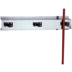 "Bobrick B-223 X 24 24""L Wall Mounted Holder w/ 3 Mop or Broom Capacity, Stainless, Silver"