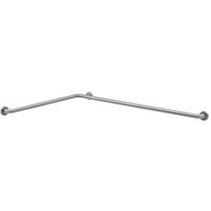 "Bobrick B-5837.99 Two Wall Grab Bar with Peened Gripping Surface, 1 1/4""D, 36""W, 54""D, Peened Surface, 36"" x 54"", Stainless Steel"