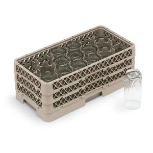 Vollrath HR1D1DA Dishwasher Rack - Half-Size, 17 Compartment, (1)Open, (2)Compartment Extender, Beige