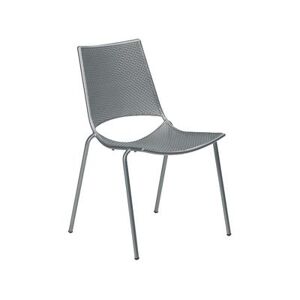 emu 150 Topper Indoor/Outdoor Stackable Side Chair - Steel, Gray, Powder Coated Steel