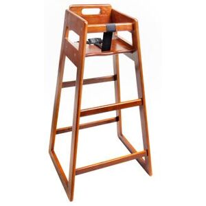 "CSL 910DK 39 1/2"" Pub Height Wood High Chair w/ Waist Strap, Dark, Brown"