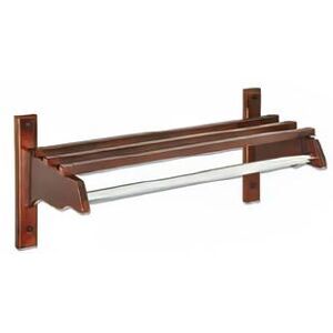 "CSL TJF-30 32"" Wall Mount Commercial Coat Rack w/ 1"" Zinc Plated Rod & Mahogany Hardwood Brackets, Brown"